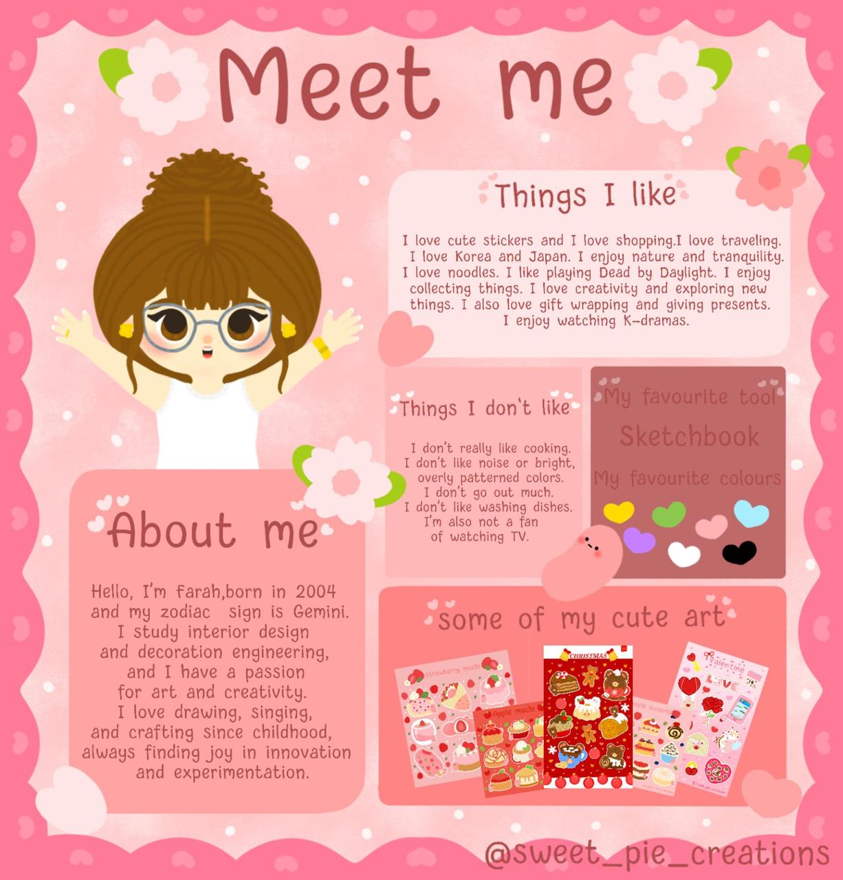 Farah, the artist behind Sweetpie Creations